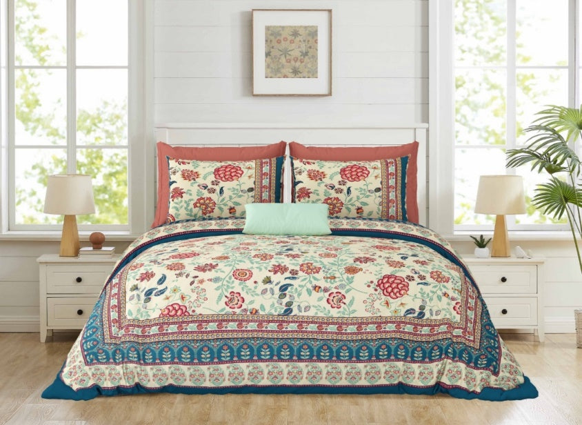 Virasat Luxe - Red — Linen & Loom Jaipur Heritage Super King Size (108 x 108 inches) 100% Pure Cotton Bedsheet with 2 Pillow Covers | Soft & Breathable Bed Cover for Home Decor | 240 TC